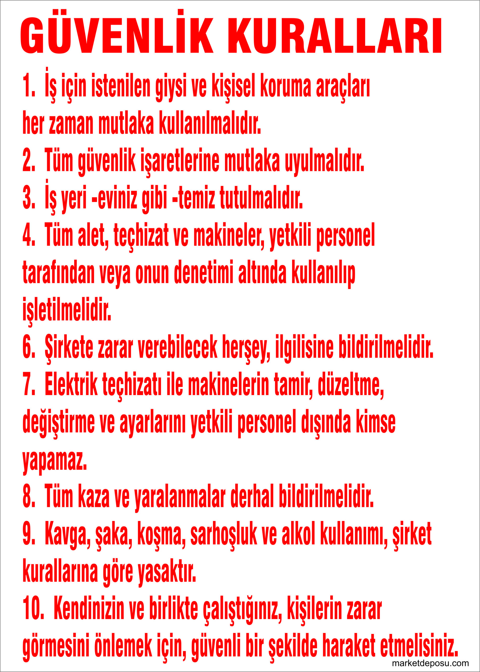 Güvenlik Kuralları Güvenlik Kuralları - Görsel 1