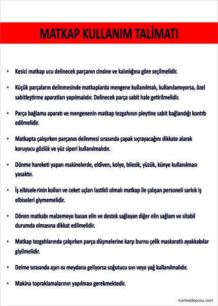 Matkap Kullanım Talimatı