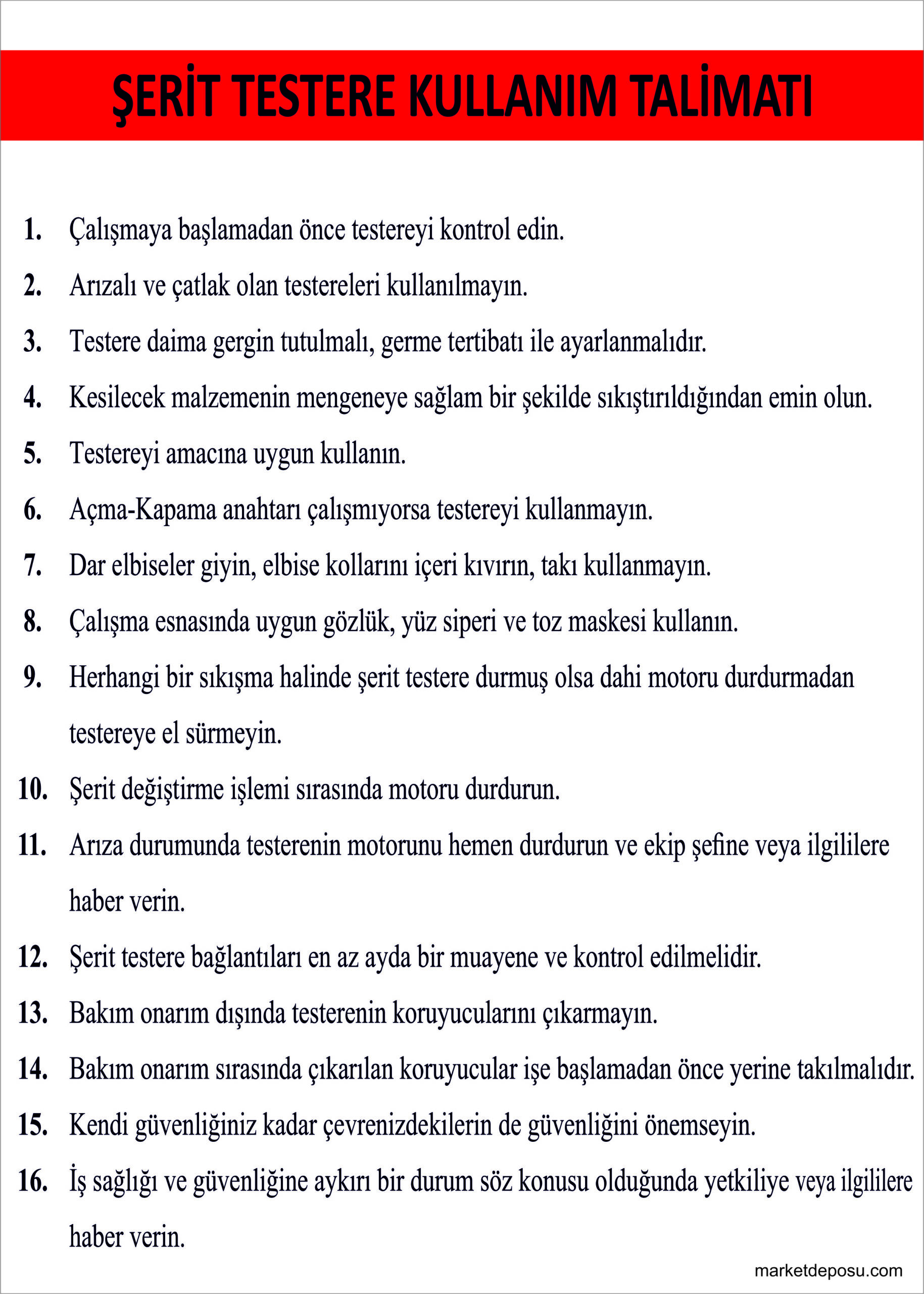 Şerit Testere Talimatı Şerit Testere Talimatı - Görsel 1