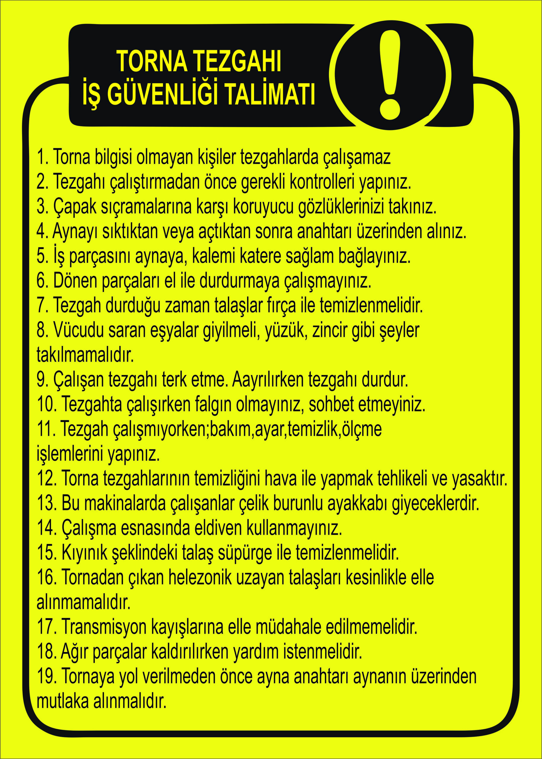 Torna Talimatı Torna Talimatı - Görsel 1